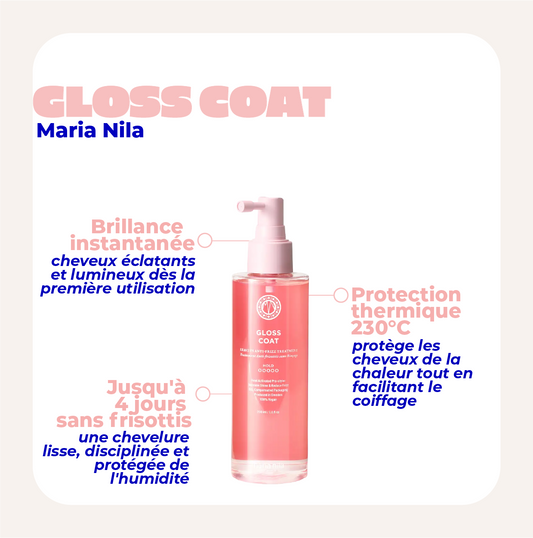Bénéfices Gloss Coat Maria Nila : soin brillance anti-frisottis sans rinçage